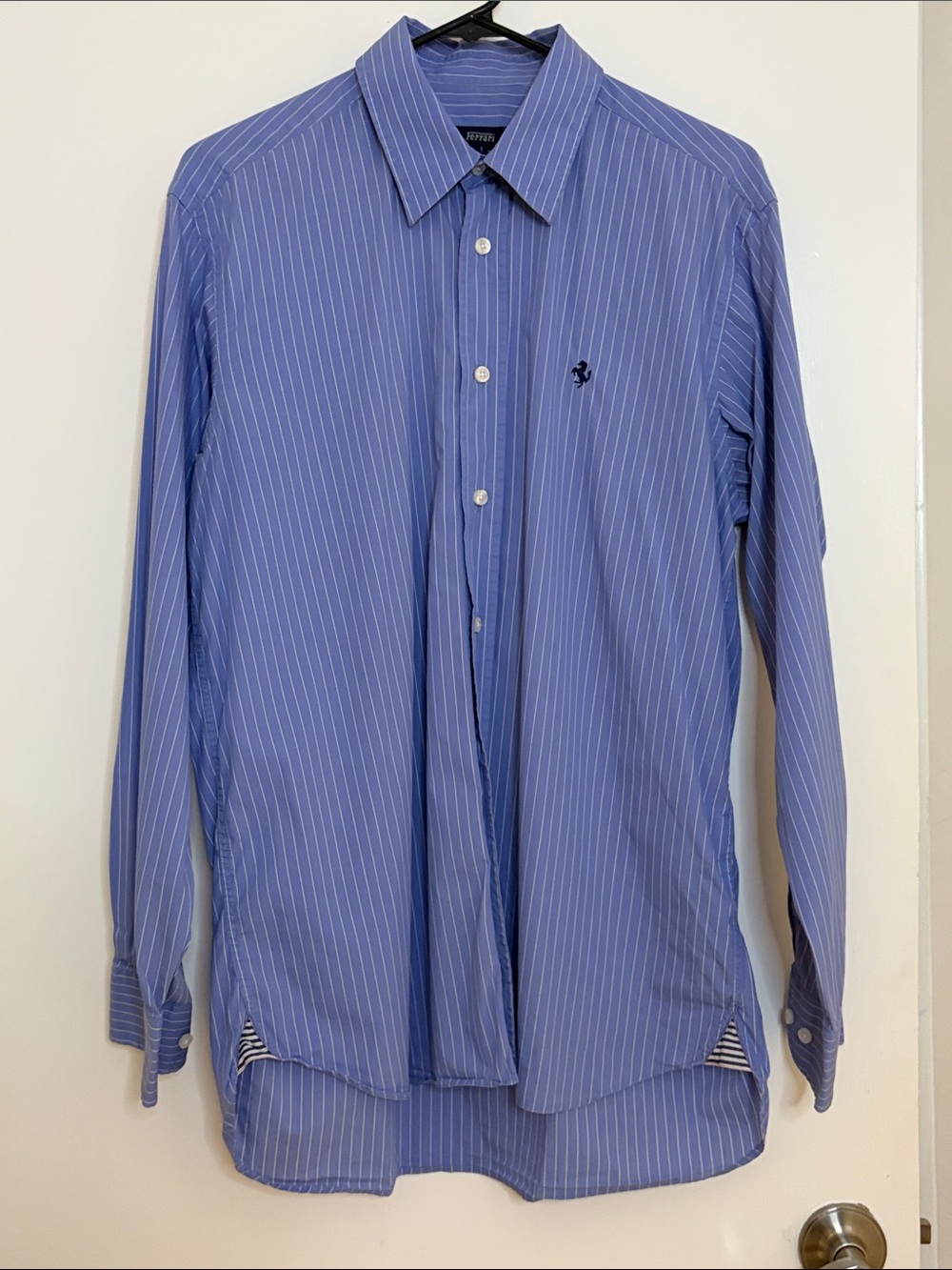 Ferrari Blue Pinstripe Dress Shirt